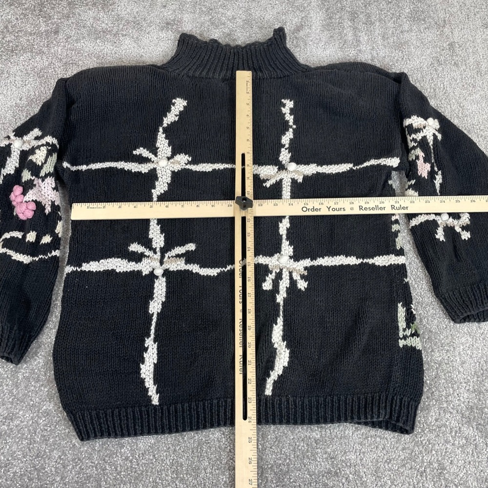 Jennifer Reed Sweater Womens Large Floral Chunky Knit Vintage Grandma - Picture 7 of 12